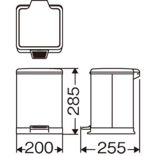 オリジナル ステンレスペダルペール 角型