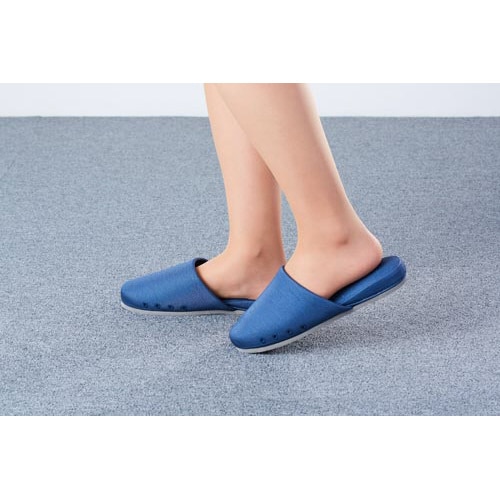 足が蒸れにくいビニールスリッパ ネイビー M