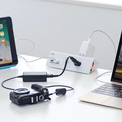 OAタップ USB充電ポート付き クランプ固定式