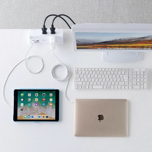 OAタップ USB充電ポート付き クランプ固定式