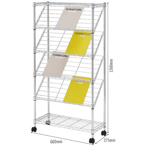 斜めシェルフパンフレットラック