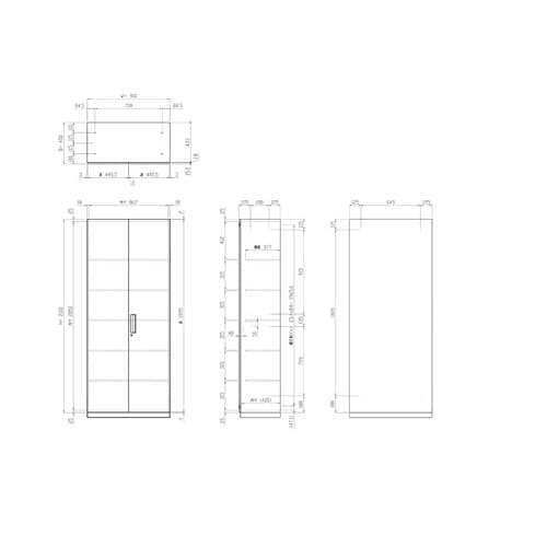 エディア下置900×450両開き扉H2100
