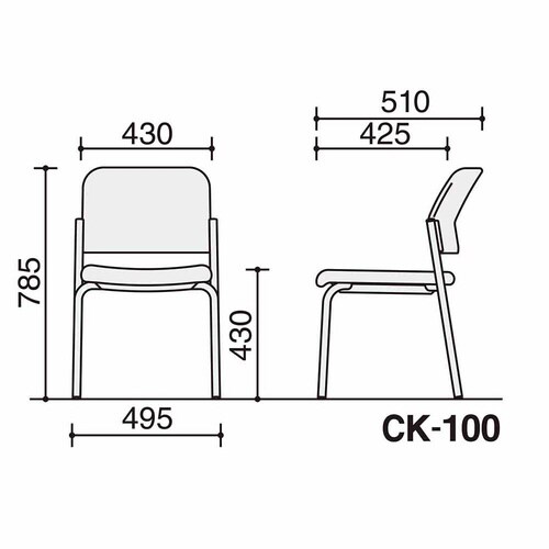会議イス 100  4本脚 マリン脚シルバー