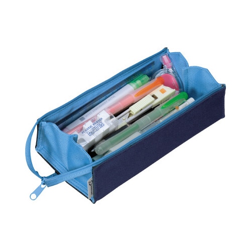 ペンケース<C2>ネイビー×アクアブルー