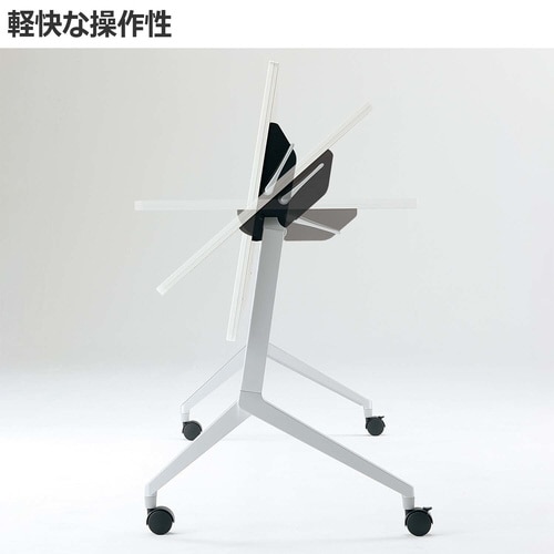 会議テーブル リーフライン幕板なし棚付白1845