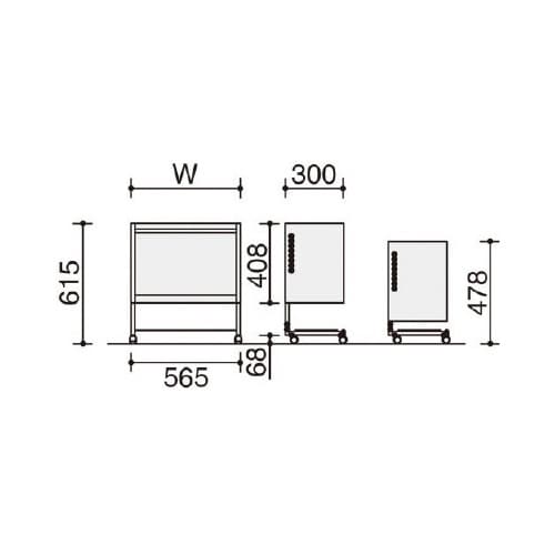 デスク下用収納棚