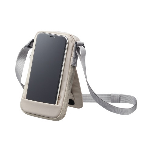 スタンドフォンポーチ<THIRD FIELD>白茶