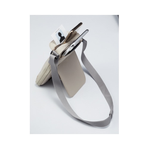 スタンドフォンポーチ<THIRD FIELD>白茶