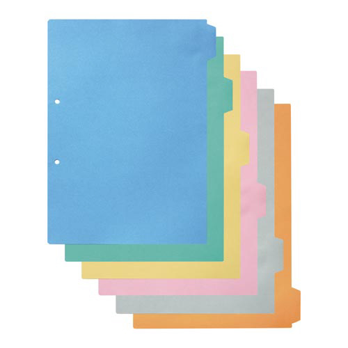 カラー仕切カード　見出し補強　Ａ４縦　６山１０組