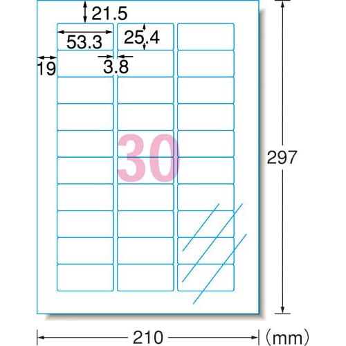フィルムラベル 透明光沢 IJP 30面 10枚