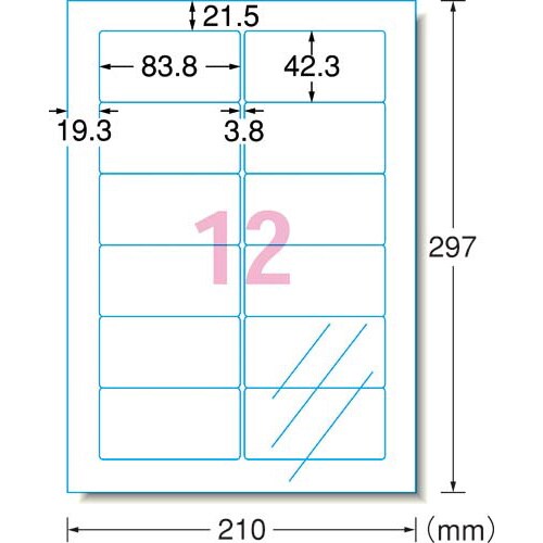 フィルムラベル 透明ツヤ消し IJP 12面 7枚