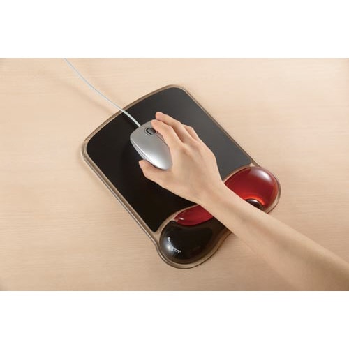 リストレスト付きマウスパッド GEL Wave 赤