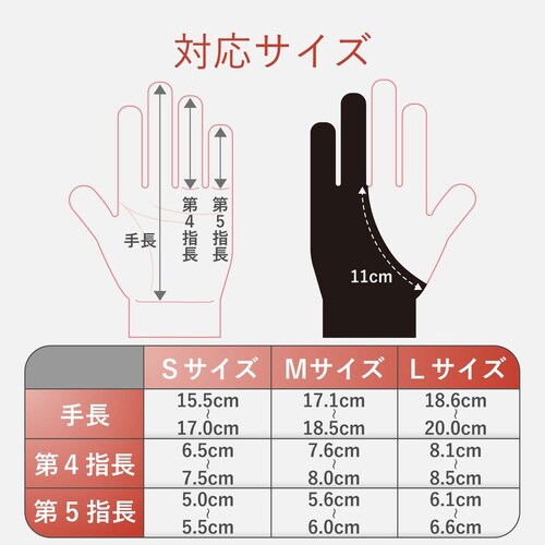 液晶タブレット用2本指グローブ Mサイズ
