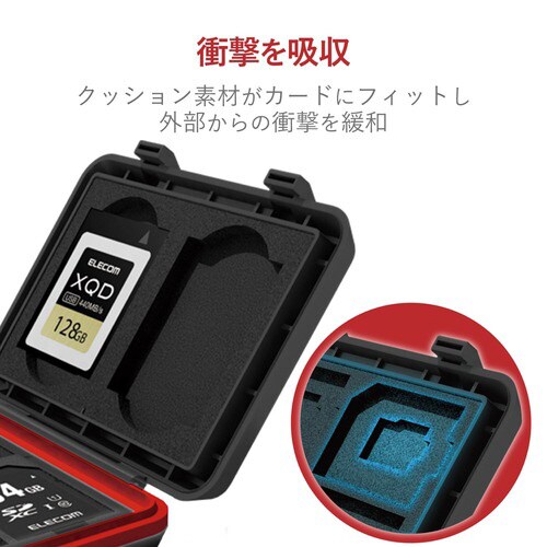 SD/microSD/XQDカードケース 耐衝撃