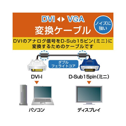 DVI/D−Sub15ピン変換ケーブル 1.5m