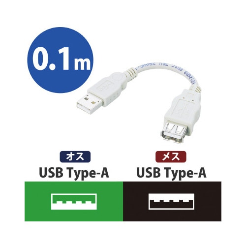 USB延長 スイングケーブル A−A 0.1m
