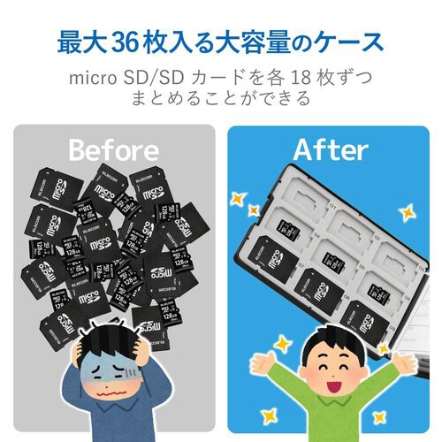 SD18枚+microSD18枚 ブラック