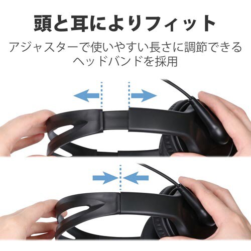 USBヘッドセット 両耳 大型 HS−103UBK
