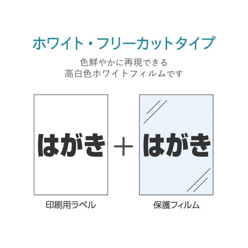 手作りステッカー 強粘着 ハガキ ホワイト 3枚