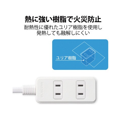 スイングプラグタップ 雷ガード 3個口 2m