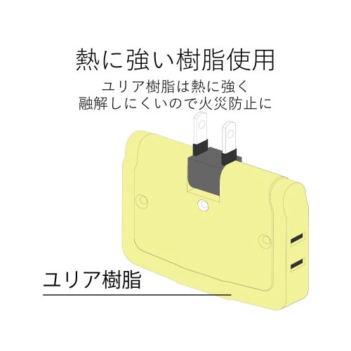 コーナータップ 雷ガード 3個口 ホワイト