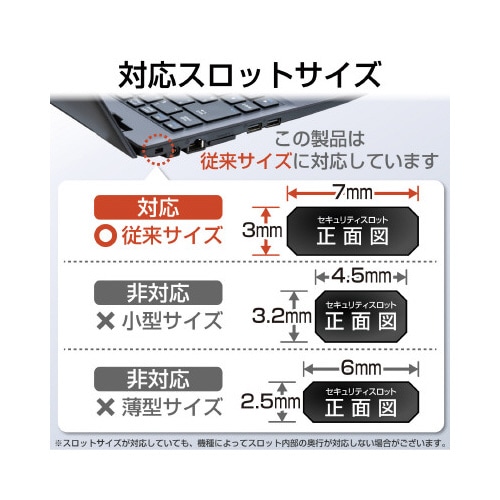 セキュリティスロット用 ロックパーツ