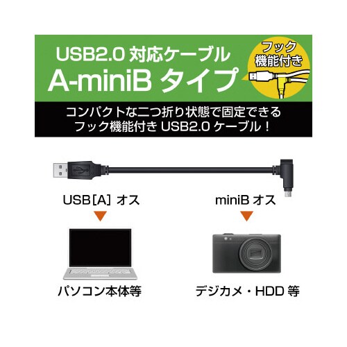 モバイルUSB2.0ケーブル ミニB