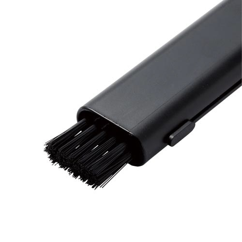 コンパクトクリーニングブラシ 2種類の毛 除電 黒