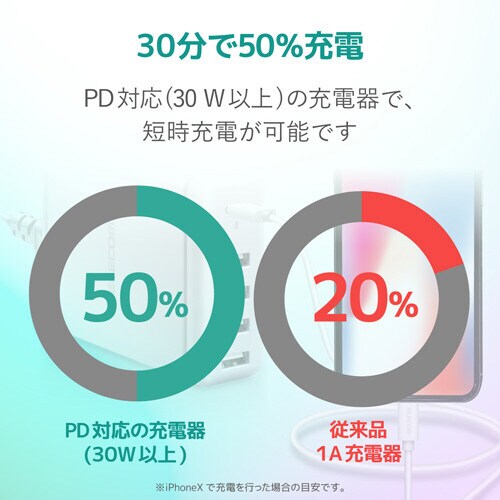 TypeC−Lightningケーブル1.5m/顔