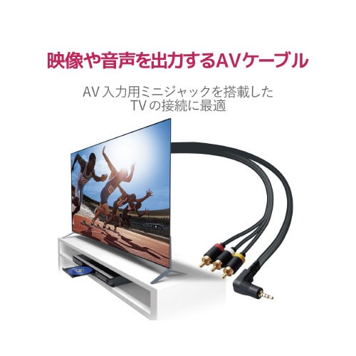 L型ミニピンプラグ4極−RCA/1.0m/ブラック