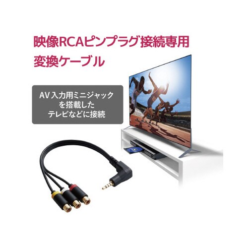 L型ミニピンプラグ4極−RCA変換ケーブル