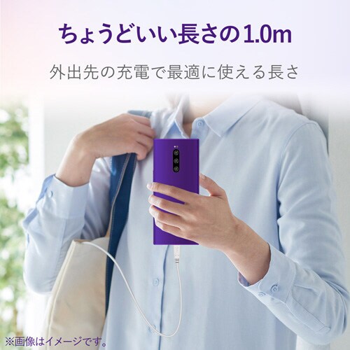 Type−Cケーブル/やわらか/1.0m/ホワイト