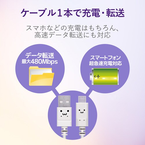 Type−Cケーブル/やわらか/2.0m/フェイス