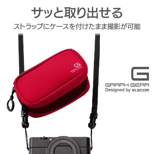 デジカメケース/ネオプレン/Mサイズ/レッド