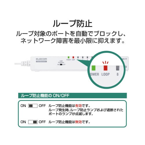 スイッチングハブ/タップ型/Giga対応/8ポート