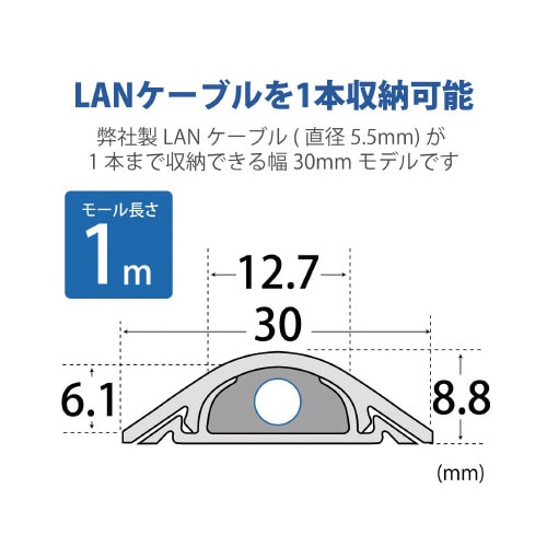 床用モール (長さ1m・グレー)