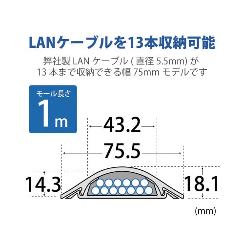 床用モール (長さ1m・グレー)