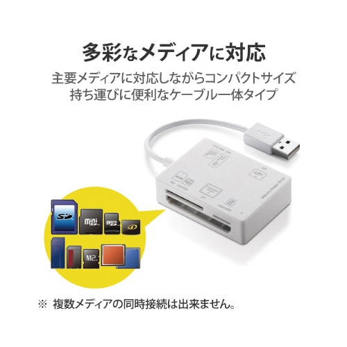 カードリーダ/SD+MS+CF+XD/ホワイト