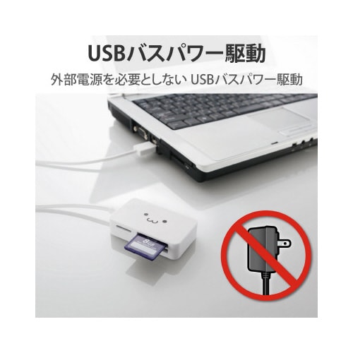 カードリーダ/SD+MS+CF対応/ホワイト顔