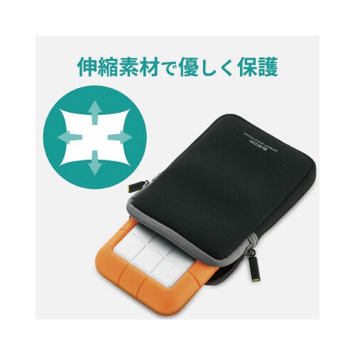 HDDケース/ネオプレン/Lサイズ/ブラック