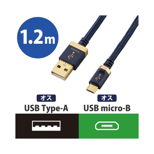 A−microBケーブル/USB2.0/1.2m