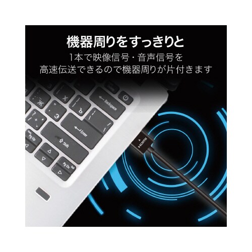 HDMIケーブル/やわらか/1.5m/ブラック