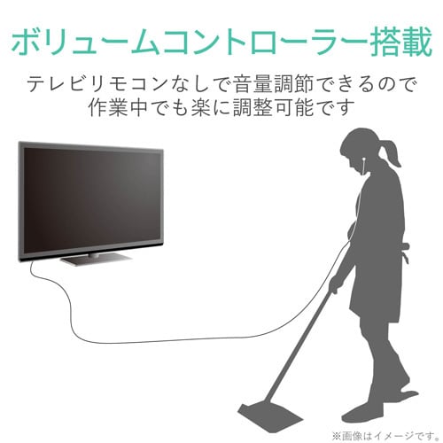 テレビ用イヤホン延長ケーブル 高耐久 5m BK