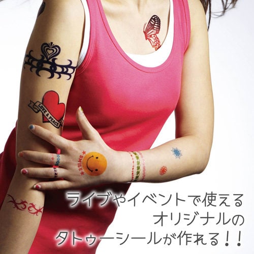 手作りタトゥーシール 透明 ハガキサイズ 5枚