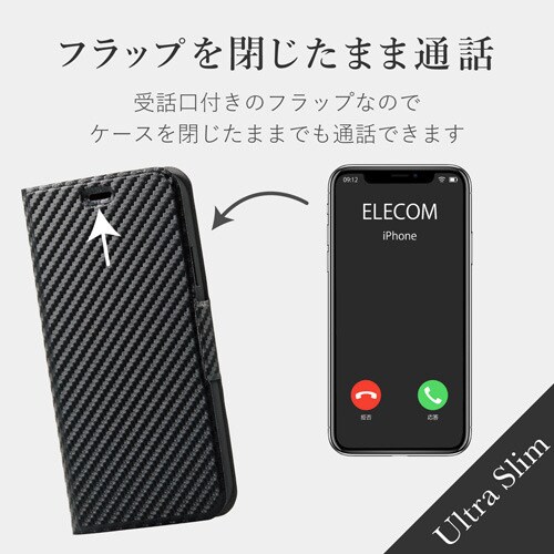 カバー 磁石/耐衝撃/カード収納 カーボン