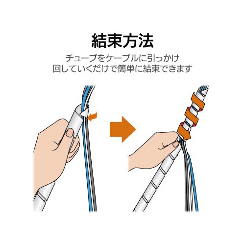 ケーブルチューブ 内径12mm 2m 黒