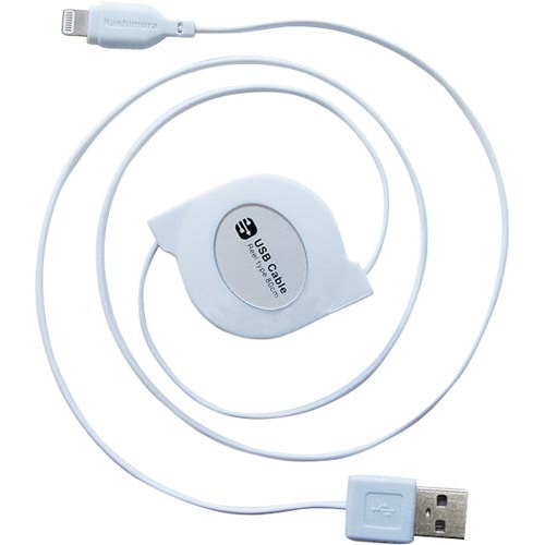 Lightningケーブル 巻取式 ホワイト