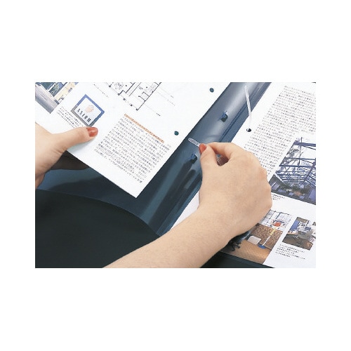 ファスナーファイルクリヤーカラーA4縦2穴 青