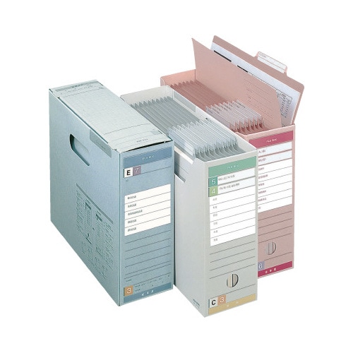 ファイルボックス Fタイプフタ付 A4横 灰