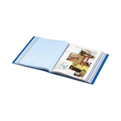 クリヤーブックベーシックA4縦100ポケット青